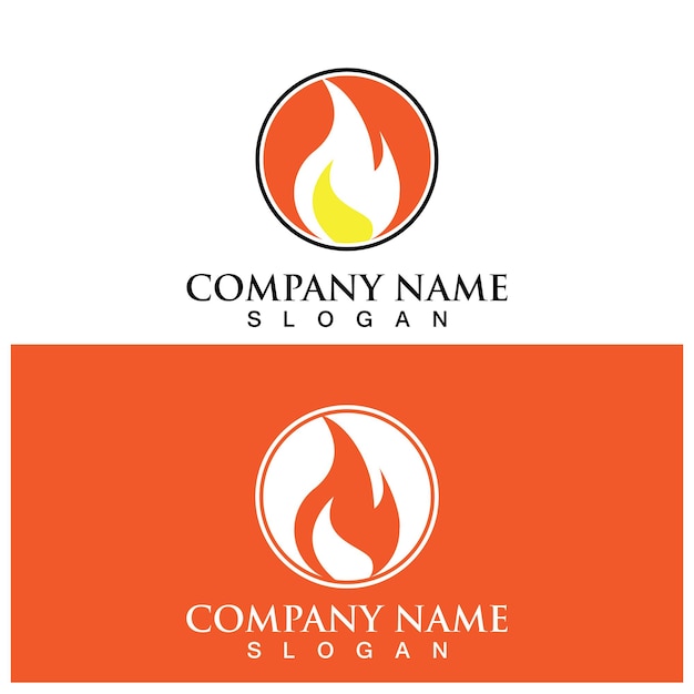 Fire flame logo and vector template