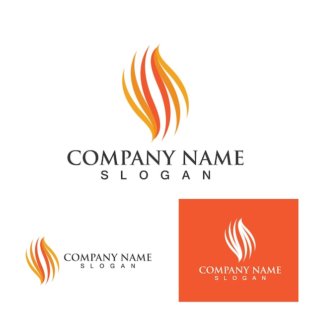 Fire flame nature logo and symbols icons template