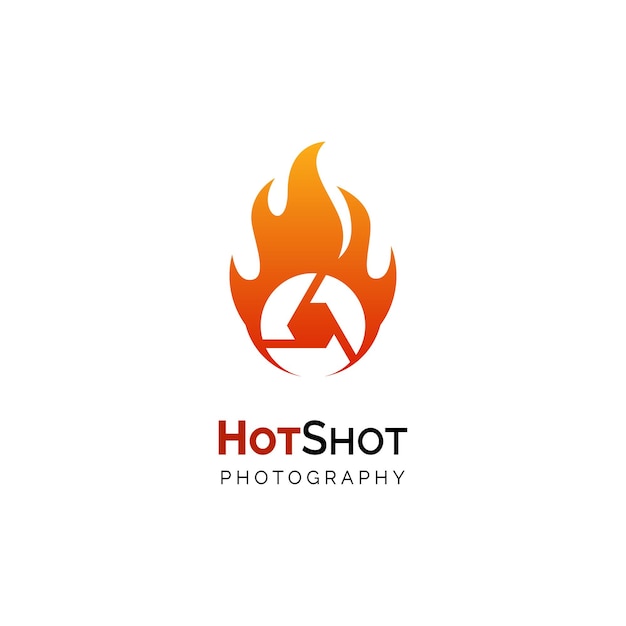 Fire flame shutter creative design vector template for hot shot photography