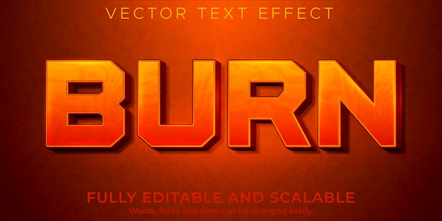 Fire flame text effect editable red and hot style