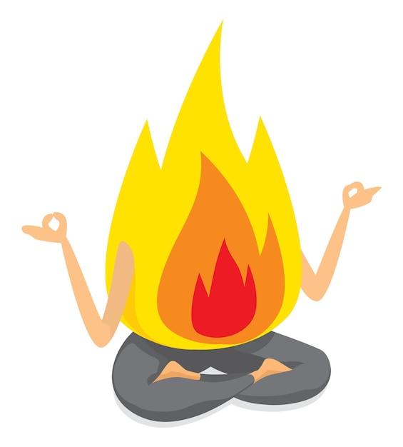 Fire flame at yoga class