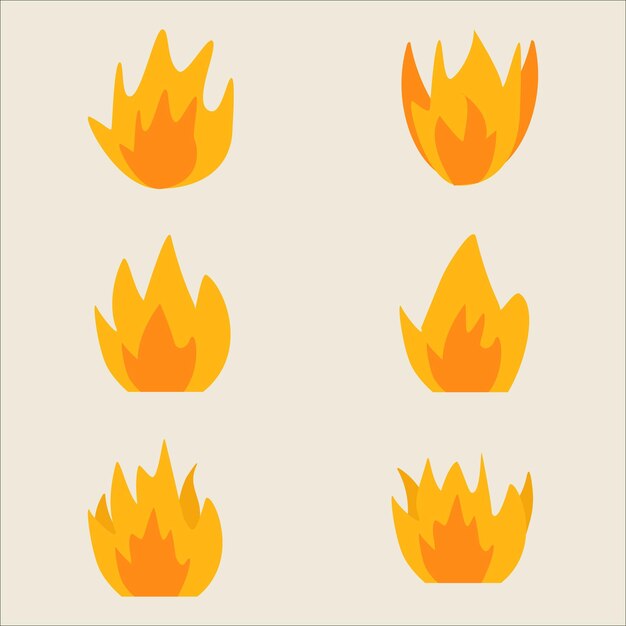 Fire flames set vector