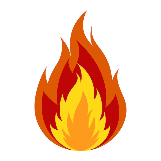 fire flames vector Fire flame icon sign isolated on a white background