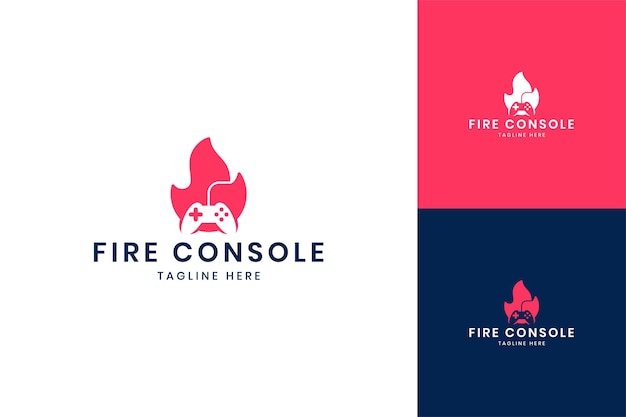 Fire game negative space logo design