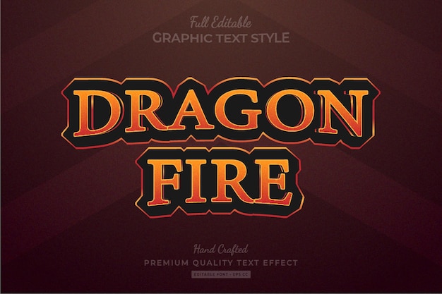 Fire Game Title Fantasy RPG Editable Premium Text Effect Font Style