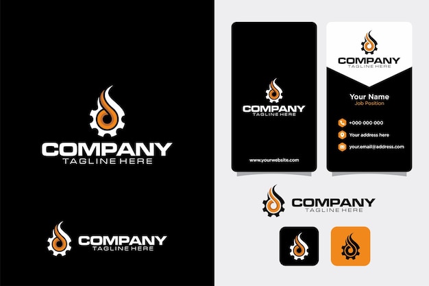 Fire and Gear Logo with Business Card