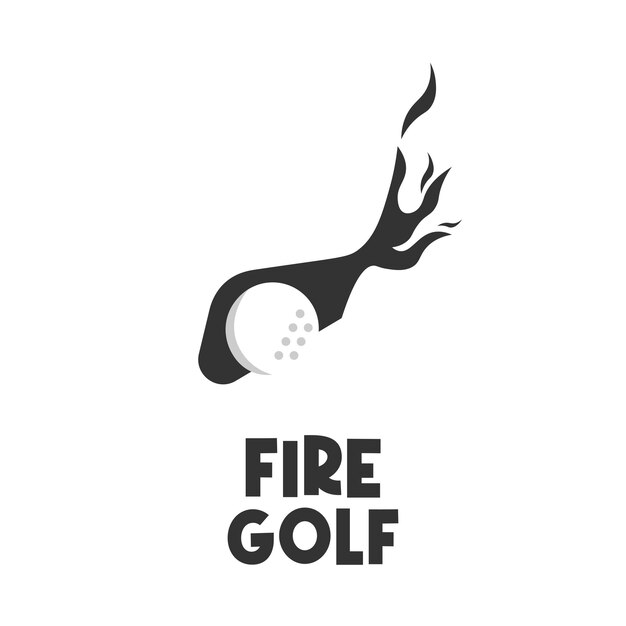 Fire Golf Simple Illustration Logo