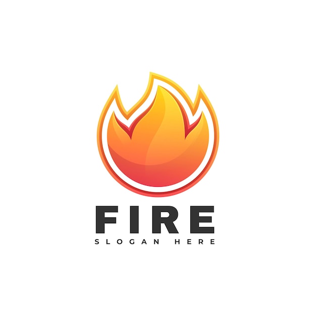 Fire Gradient Colorful Style logo template