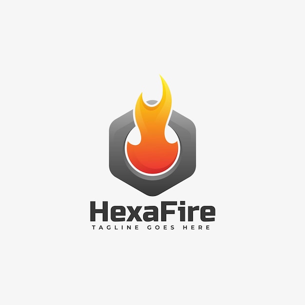 Fire Gradient Colorful Style logo template