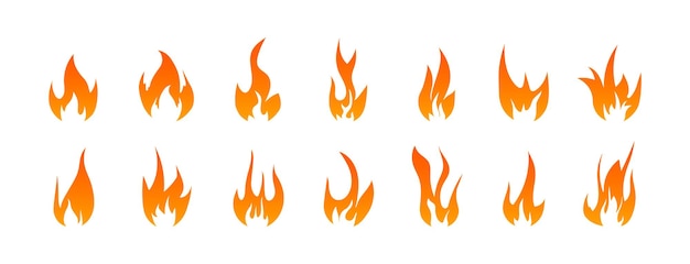 Fire gradient icons Fire of various shapes