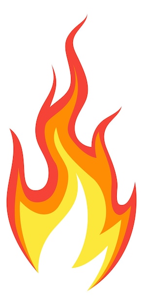 Fire heat icon Burning cartoon orange flame