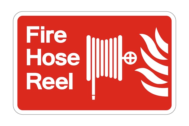 Vector fire hose reel symbol sign on white backgroundvector illustration