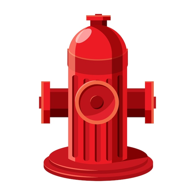 Fire hydrant icon in cartoon style on a white background