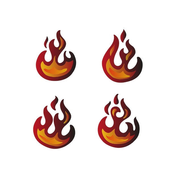 Fire icon pack illustration design