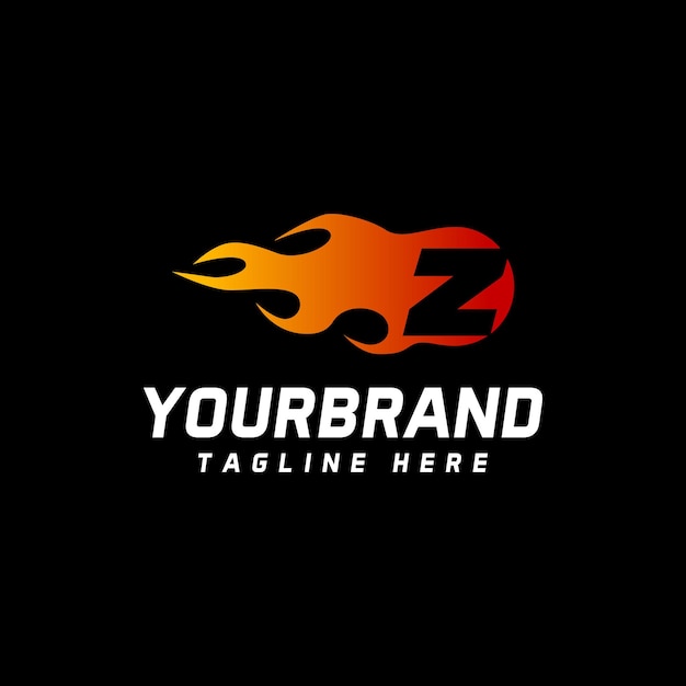 Fire Letter Z logo template Burning flame design element vector illustration Corporate branding identity