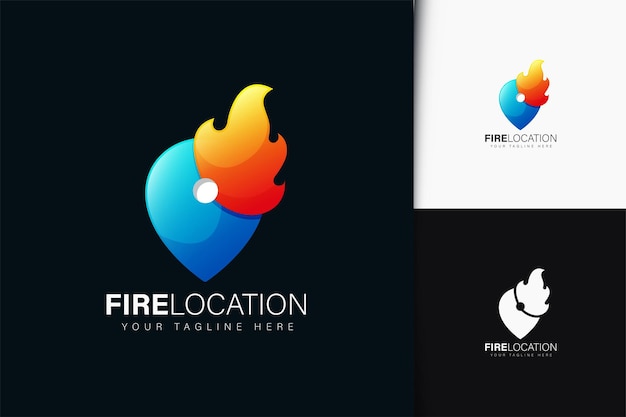 Fire location logo design with gradient