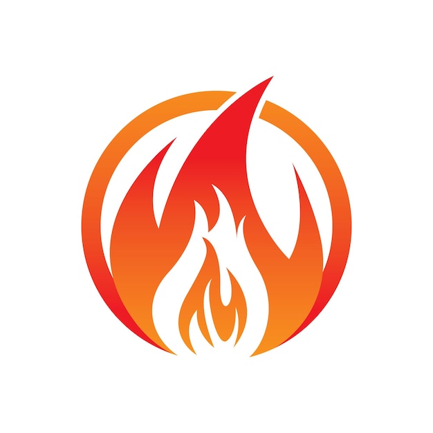 Fire logo design illustration and fire symbol