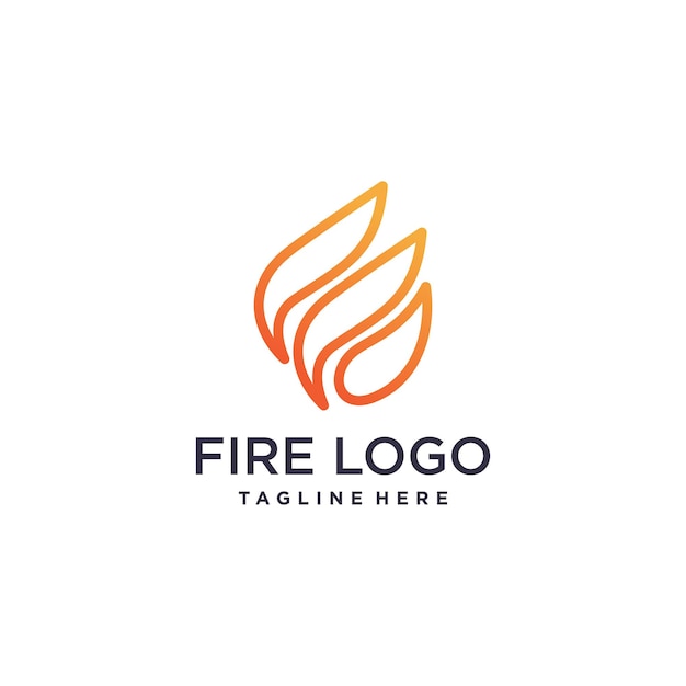 Fire logo design with creative abstract concept Premium Vector