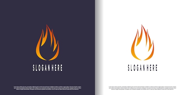 Fire logo design with creative abstract concept Premium Vector