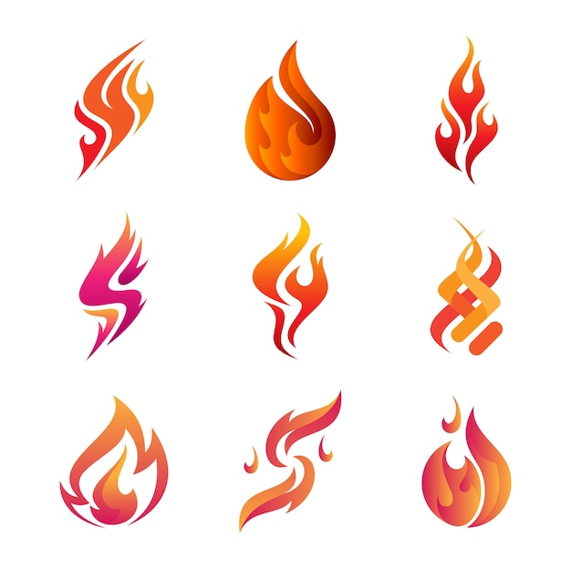 fire logo designs, fire icons set