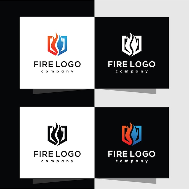 Fire Logo drop silhouette template vector design