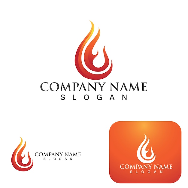 Fire logo flame logo vector illustration design template