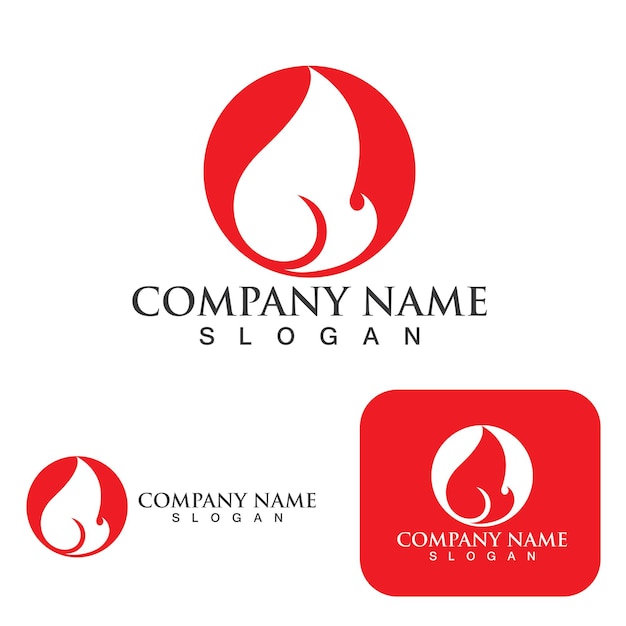 Fire logo flame logo vector illustration design template