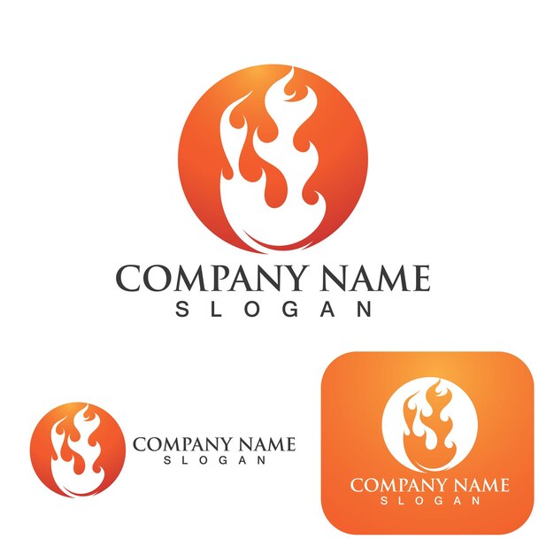 Fire logo flame logo vector illustration design template