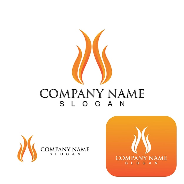 Fire Logo Template Flame Clipart Symbol Icon Vector