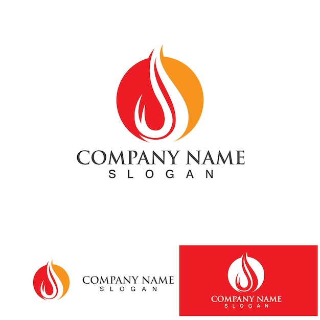 Fire Logo Template Flame Symbol Icon Vector