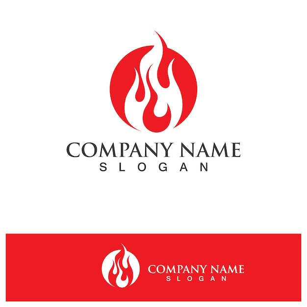 Fire Logo Template Flame Symbol Icon Vector