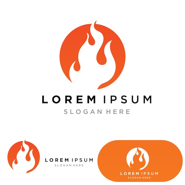 Fire Logo Template Flame Symbol Icon Vector