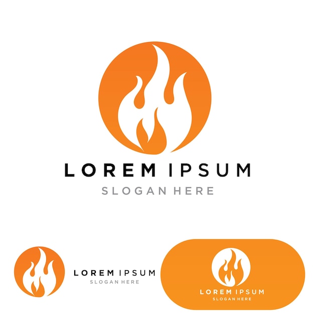 Fire Logo Template Flame Symbol Icon Vector