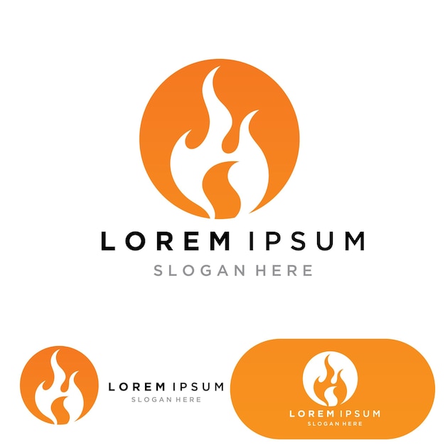 Fire Logo Template Flame Symbol Icon Vector