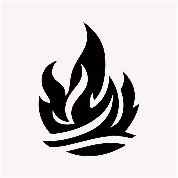 fire logo vector silhouette illustration