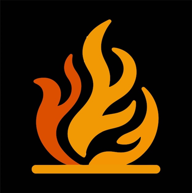 fire logo vector silhouette illustration