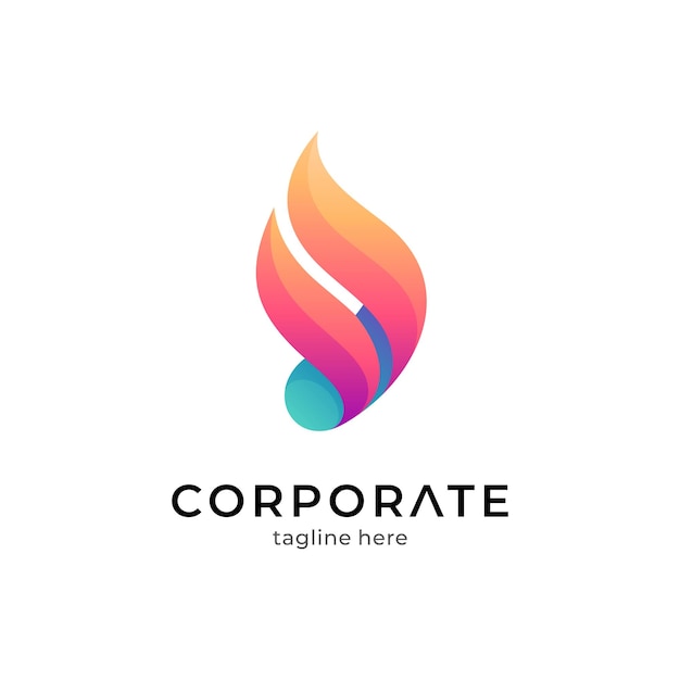 fire logo with simple shape