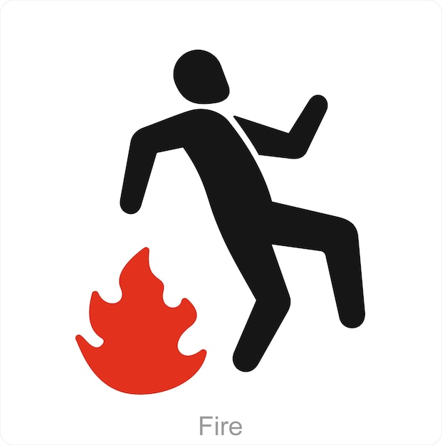 Fire and male icon concept