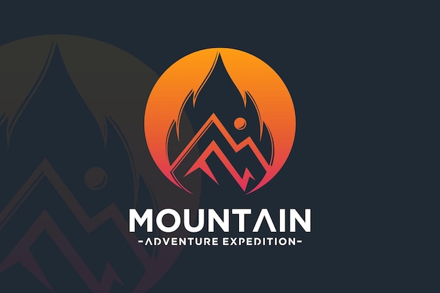 Vector fire mountain logo design unique concept simple style premium vector part 2