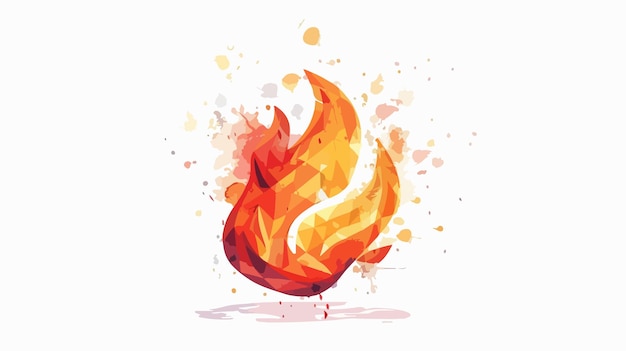 Vector fire play icon handdrawn vector isolated on white background