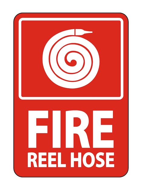 Vector fire reel hose sign isolate on white backgroundvector illustration eps10