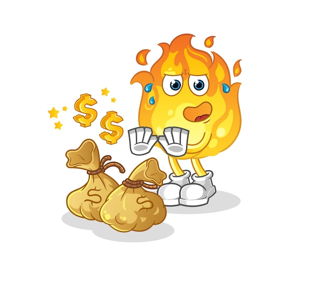 Fire refuse money illustration. character vector