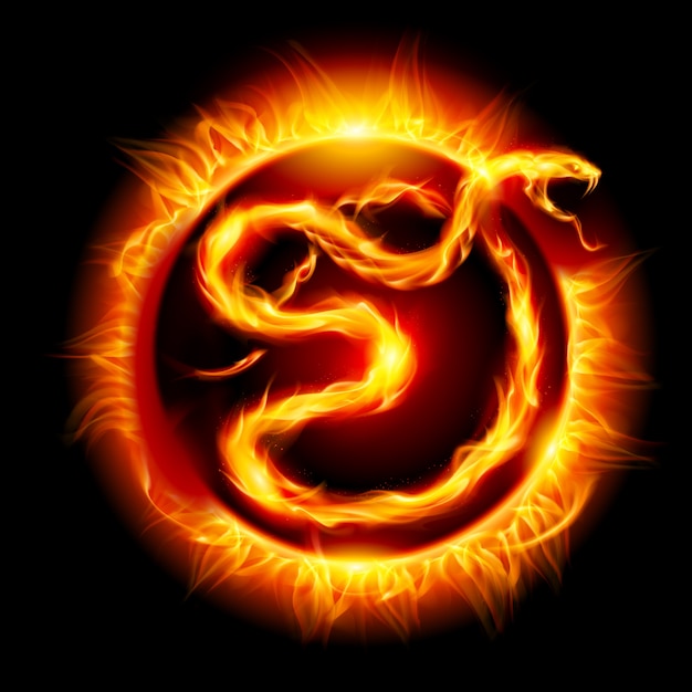 Fire shape snake witch burn circle 