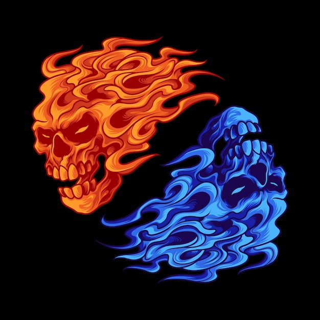 Fire skull illustration