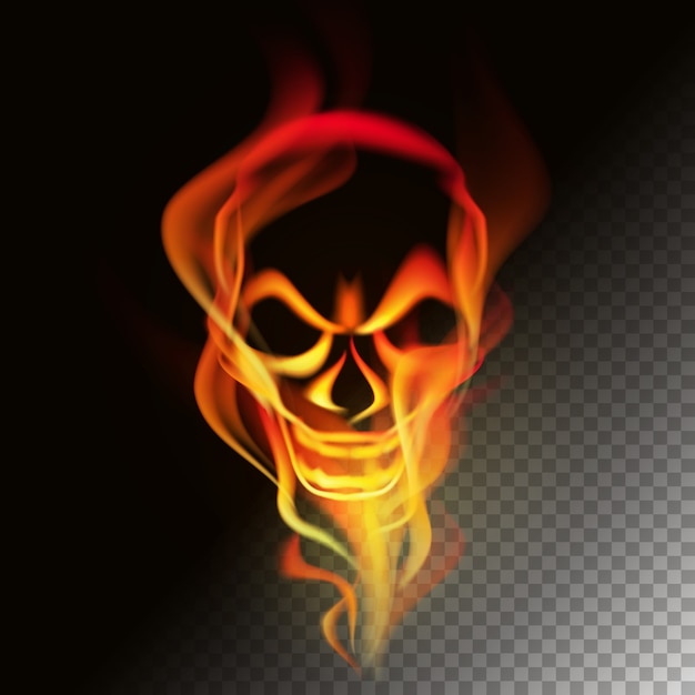 Fire in skull shape