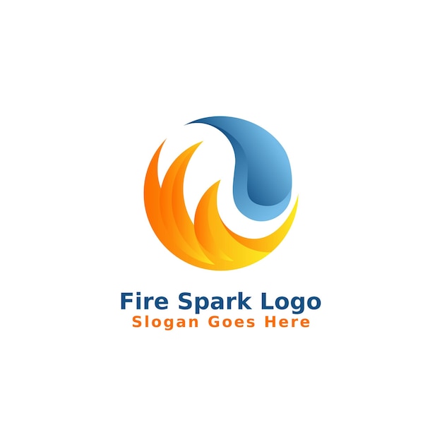 Fire spark logo design vector