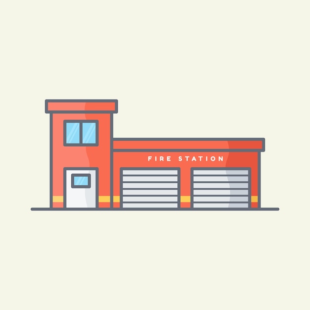 Fire station vector illustration