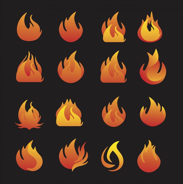 Fire symbols of the four elements