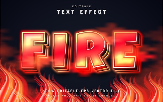 Fire text effect editable