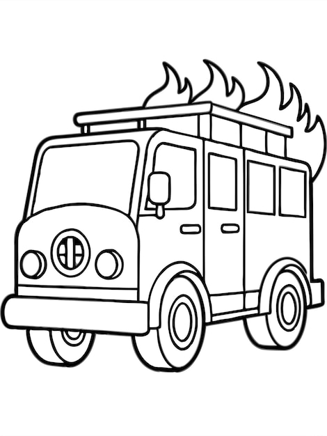 Vector fire truck coloring book exciting and detailed designs for young heroes